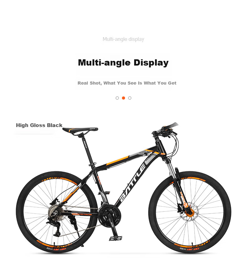 BATTLE Mountain Bike, 26-Inch Aluminum Alloy Frame, 27-Speed, Oil Disc Brakes, Unisex Adult City Bicycle, Color-Changing Silver 14