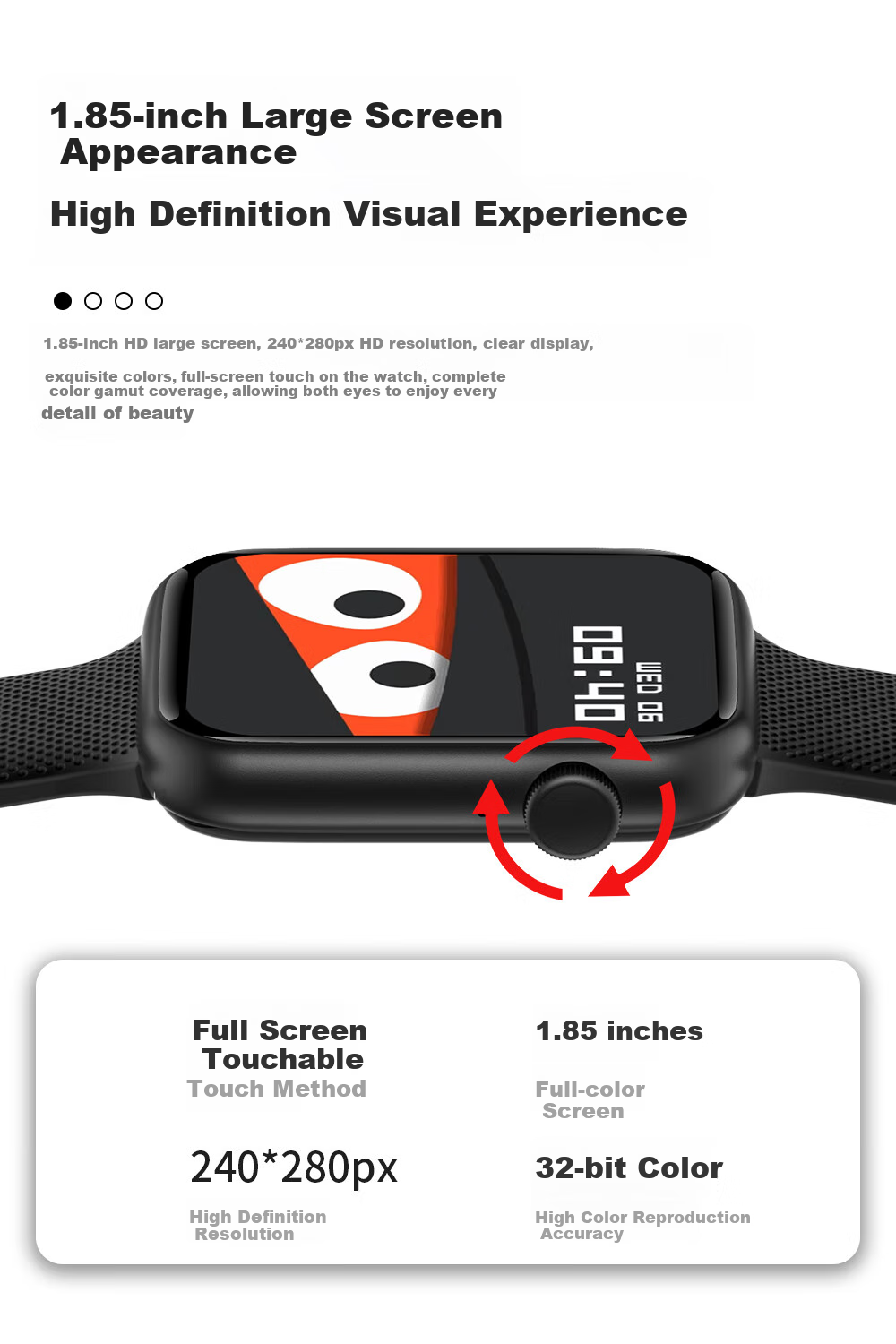 Aino Smartwatch Heart Rate Monitor Men's Sports Watch Health Call Bluetooth NFC Unisex 2
