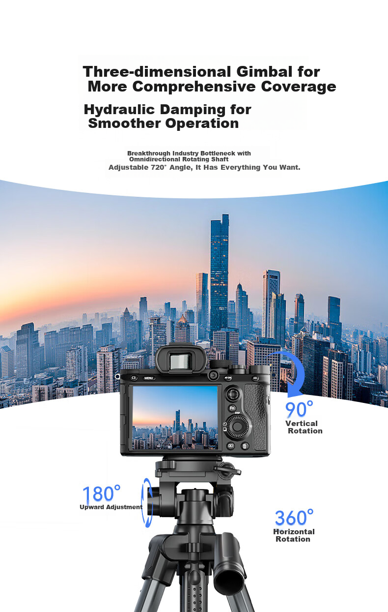 Llano Camera Tripod for DSLR, Mirrorless, Smartphone And Action Cameras Professional Grade Support Suitable for DJI Pocket 3, Fuji, Nikon, Sony Anti-Shake Shooting Tripod Portable Live Streaming 7