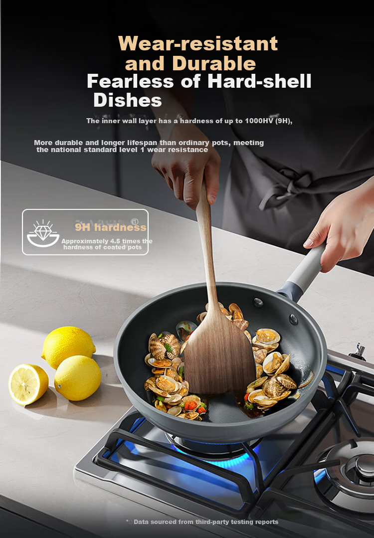 No.1 Membership Store Upgraded Diamond Titanium Ceramic Non-Stick Frying Pan 26cm Flat Bottom Skillet for Eggs and Pancakes Compatible with Gas Stove and Induction Cooker 6