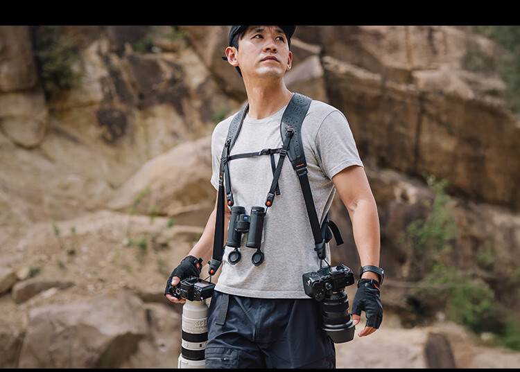 PGYTECH Camera Shoulder Strap Master Dual-Device Shoulder Strap Dandelion Camera Strap Wedding Photography Shoulder Strap Quick-Release Multi-Device Mounting Genuine Leather Midnight Black 3