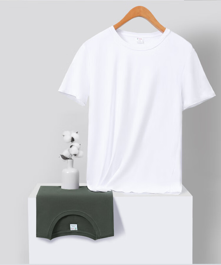 Hodo Men's Pure Cotton Crew Neck T-Shirt, Breathable Short Sleeve Basic Tee, 2-Pack Summer New Arrival 12