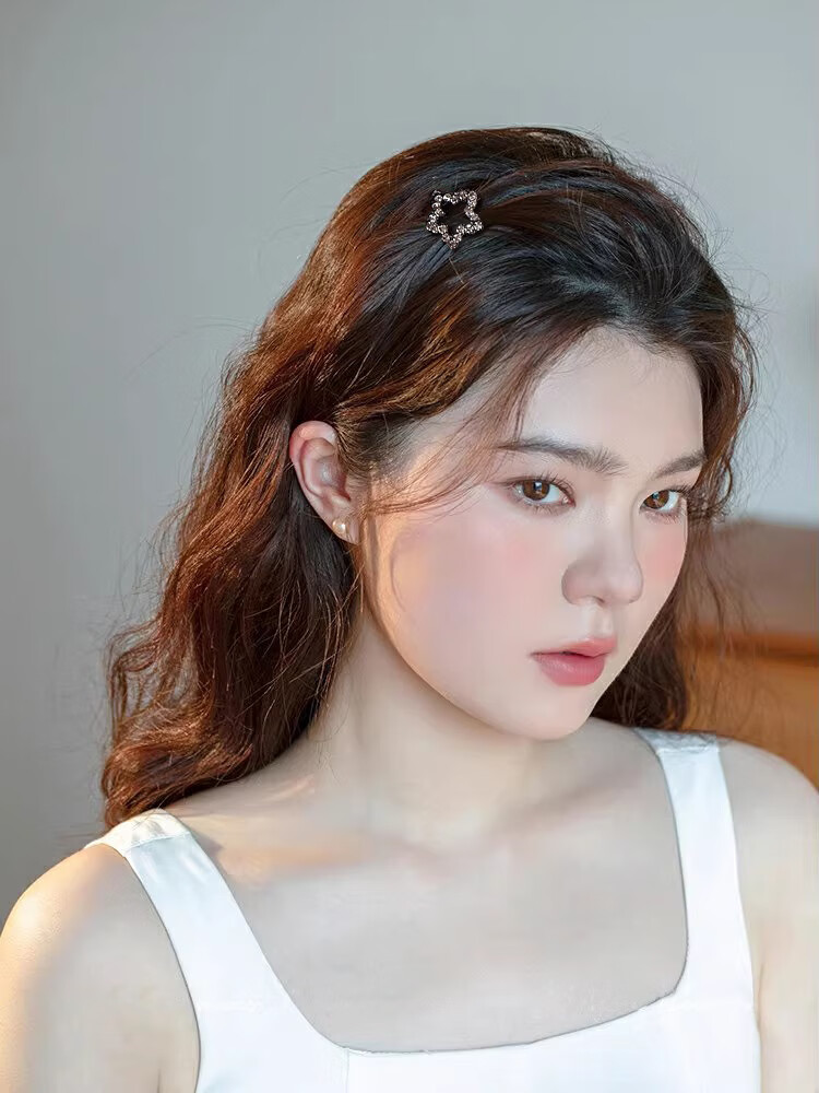 Xiangwan Rhinestone Hair Clip 2-Piece Set for Women, Front Bang Clip, Side Hairpin, Small Hair Clip, Gift for Women 11