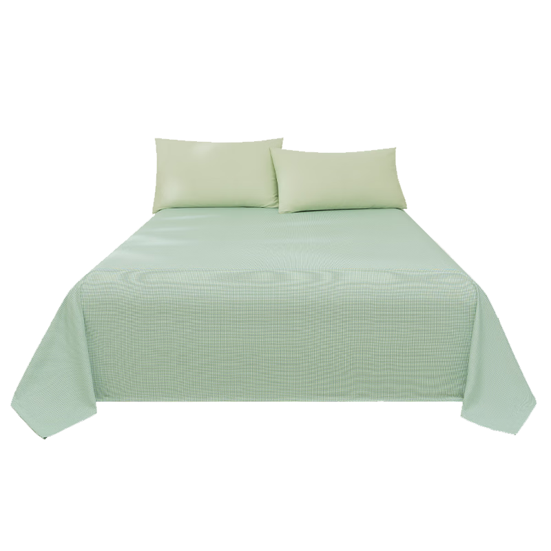 JD Jingzao Pure Cotton Coarse Fabric Cooling Bed Sheet Single Piece Class A Cotton Double Quilt Cover Bedding 150*210cm Green River