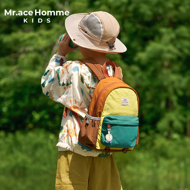 MR.ACE HOMME KIDS Outdoor Lightweight Travel Backpack Kindergarten Primary School 2026 New Melon Oolong S Size School Bag Backpack