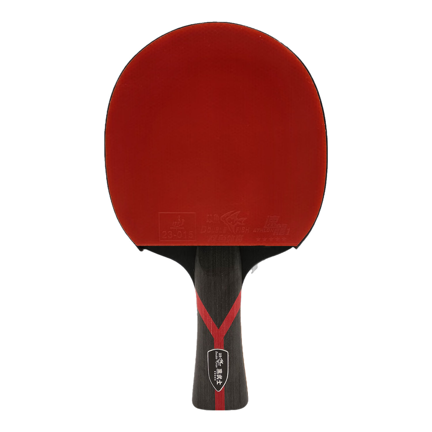 DOUBLE FISH Black Warrior 5-Star Table Tennis Paddle Professional Horizontal Grip Beginner Racket