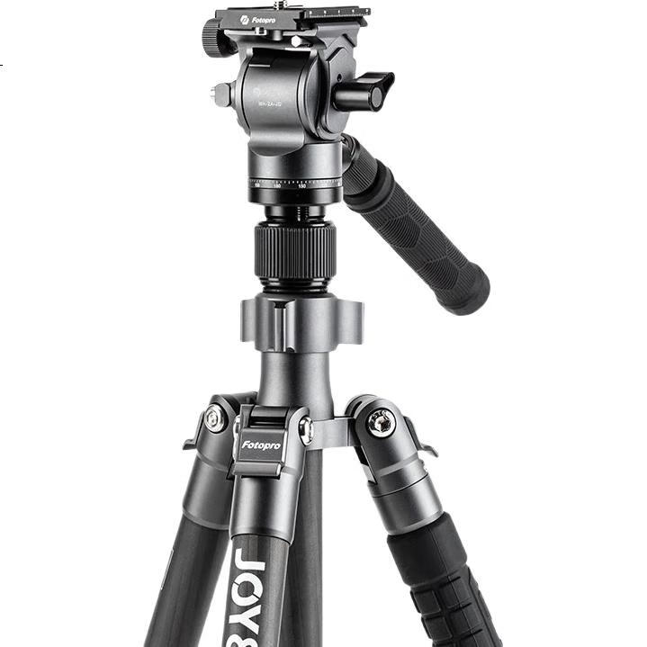 Штатив Fotopro X-4CN VIDEO с гидравлической головкой, карбоновый, серебристый