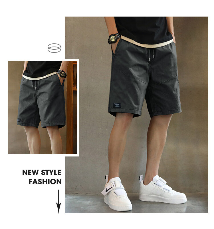 Langsha 2026 Summer New Men's Casual Shorts Loose Lightweight Versatile American Retro Style 5