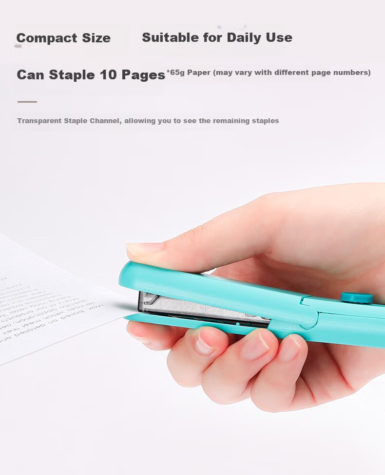 MAX HD-10SK Imported Low-Effort Folding Stapler, Student Office Portable Collapsible Small Stapler, Compatible with #10 Staples, Red 1