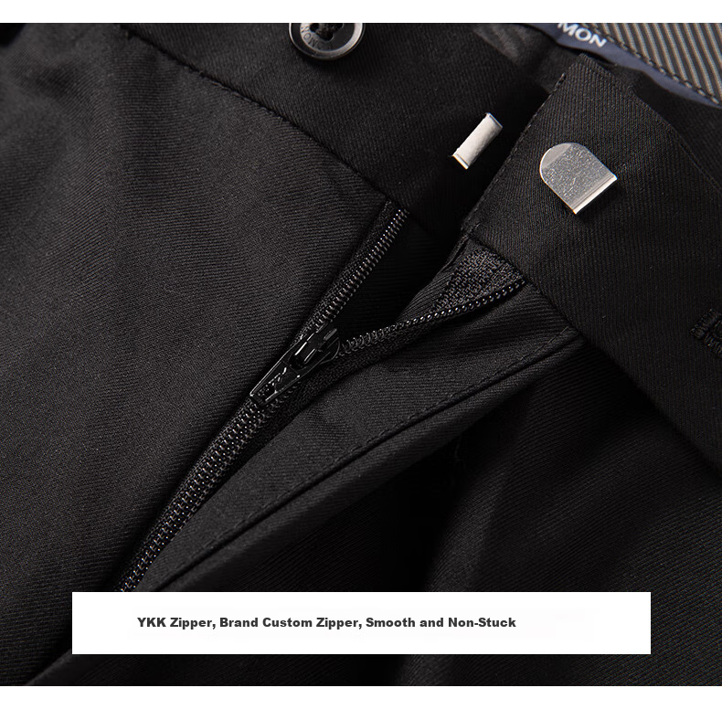 ROMON Wrinkle-Free Dress Pants for Men, Straight-Leg Stretchy, Spring And Autumn 2026, Middle-Aged And Young Business Workwear Style Professional Trousers, Black, Size 31 20