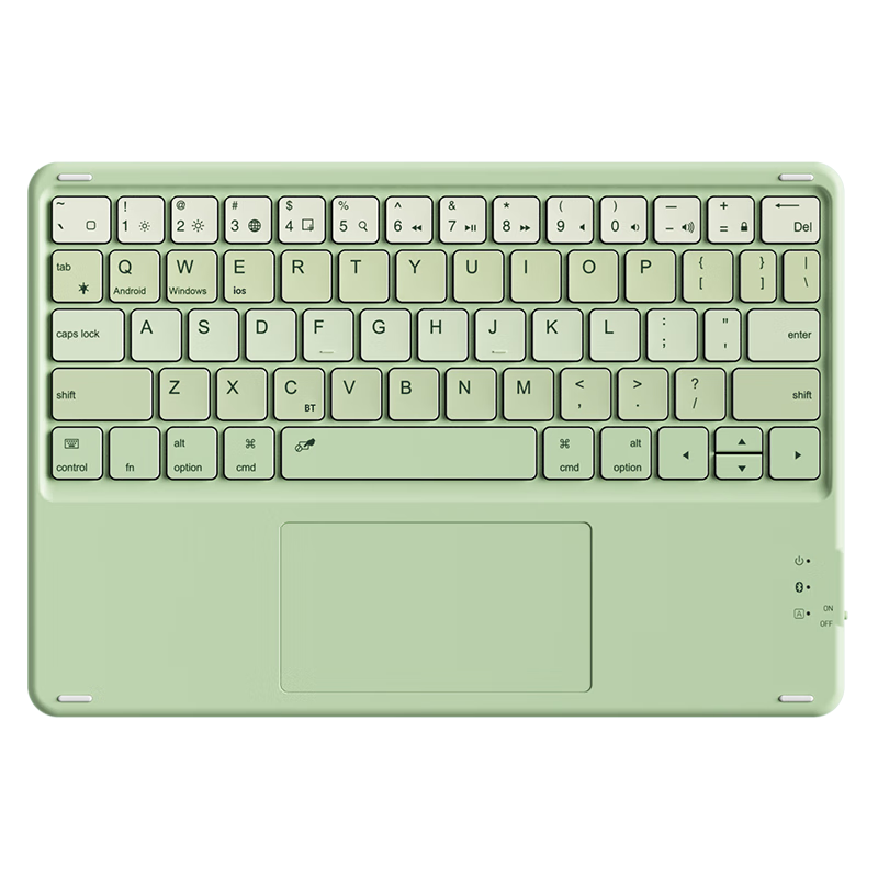 BOW Hangshi HB323B IPad Wireless Bluetooth Touch Five-Level Backlit Keyboard Ultra-Thin Silent Colorful Portable for Women, Compatible with Apple Huawei Xiaomi Tablets, Matcha Gree