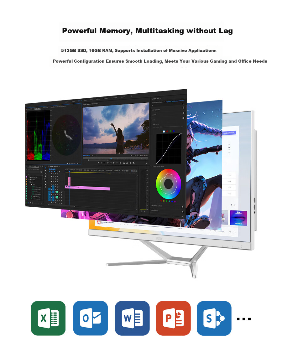 Acer Hummingbird All-In Desktop Computer, 27-Inch (Intel New Twin Lake N150, 16GB RAM, 512GB SSD) 5