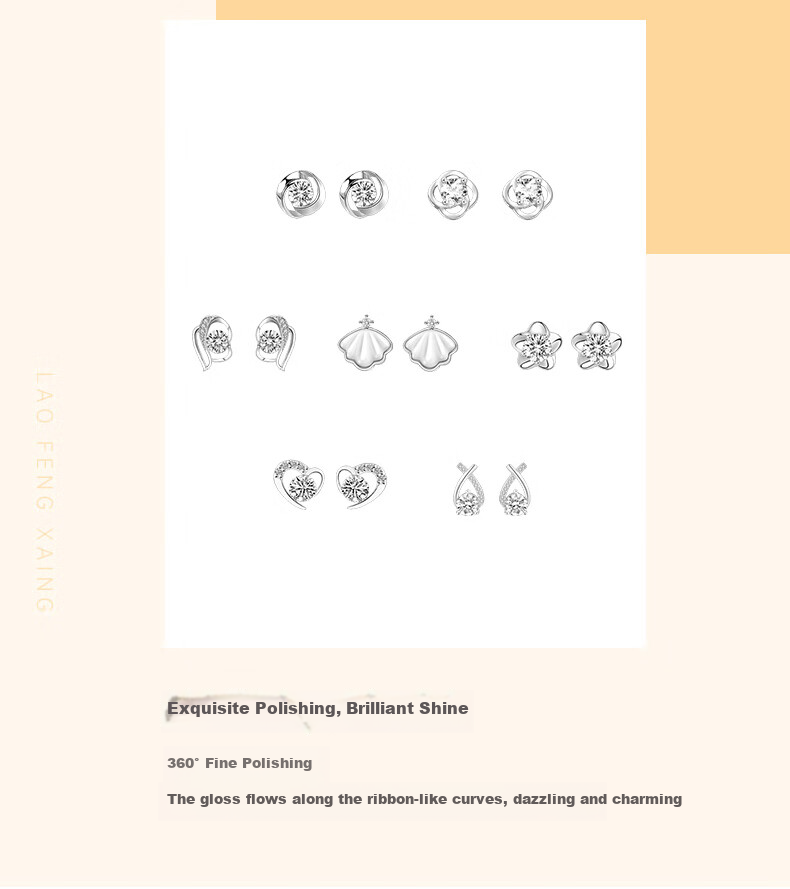 MOLADY S925 Silver Needle Stud Earrings for Women, Weekly Gift Box Set, Anniversary Birthday Gift for Girlfriend Or Wife 4