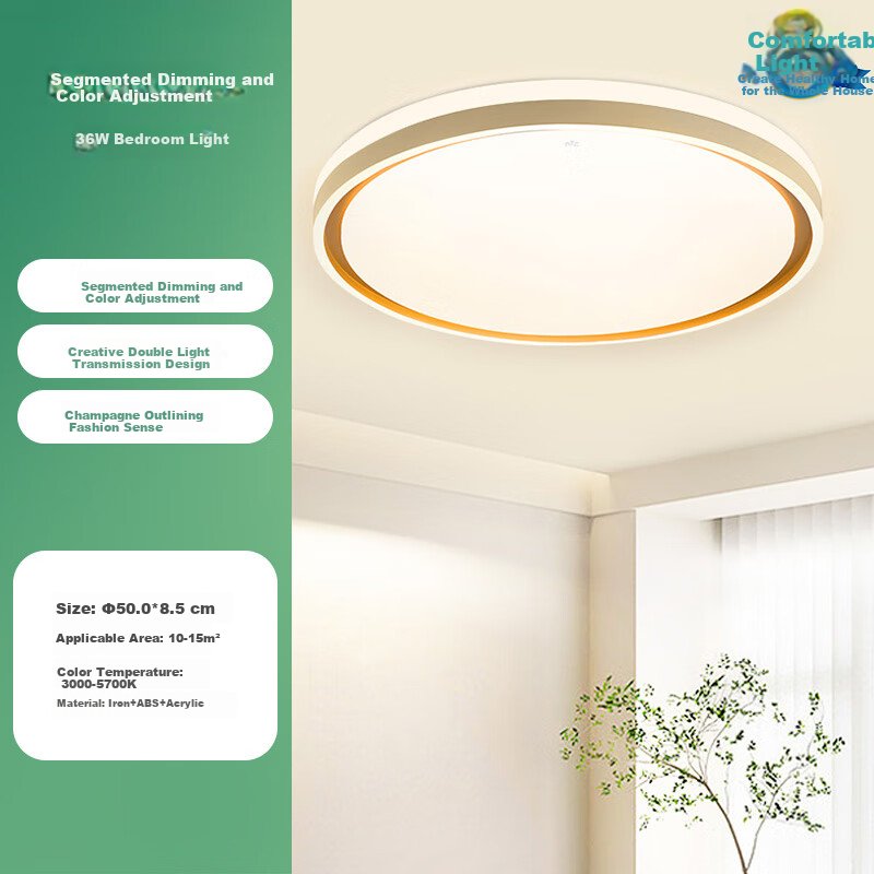 NVC Ceiling Light for Living Room, Bedroom, Dining Room, Balcony, Simple Modern LED Lighting Round Lamp Ningmeng Z