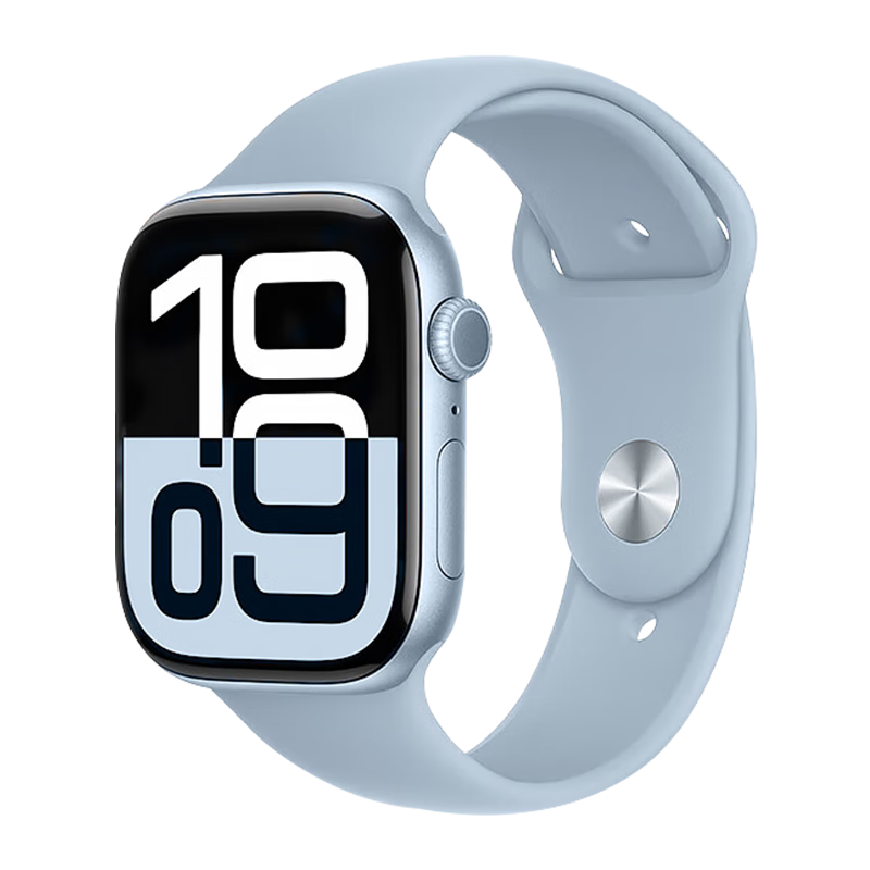 MSSM Compatible Apple Watch Band for Apple Watch Ultra 4/S12/10/9/SE3, Sports Silicone IWatch Strap Breathable - Sky Blue 42/41/40/38