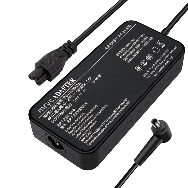 Mryc ASUS Laptop Charger for TUF Gaming A16, TUF Gaming F17, TUF Gaming A15 Ice Edition, Power Adapter Cable 20V9A 6.0*3.7mm Round Plug with Pin 180W