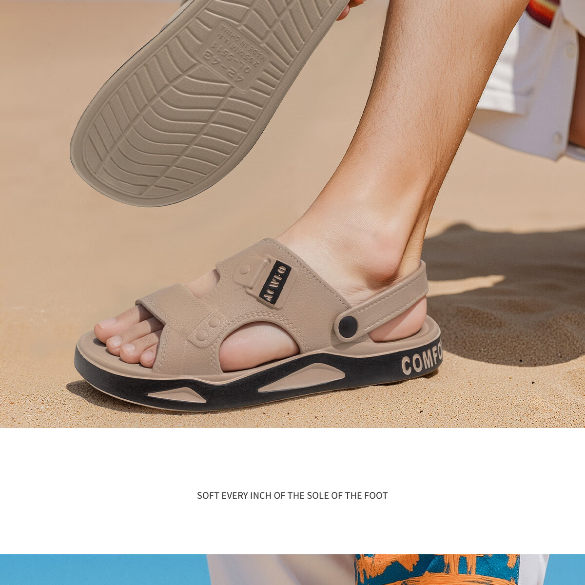 TZLDN Men's Sandals 2026, Antibacterial New Style, High-End Feel, Summer Sports Driving Beach EVA Soft Sole Slippers for Me 12