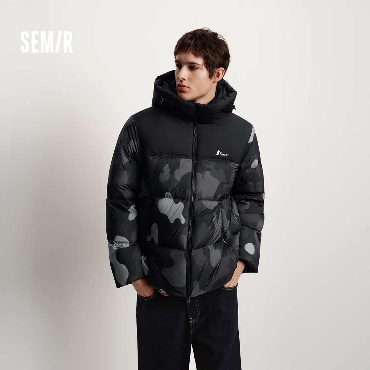 Semir New Year Qiji Red | Easy Down Series down Jacket for Men, Winter 2025 Triple-Protection Coat, Couple's Hooded Red Outerwear