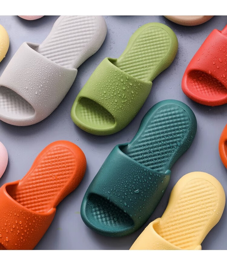 GUOLUOFEI Thick Sole Slippers for Men Indoor Home Silent Bathroom Non-slip Couple Air Cushion Sandals for Women Orange 35-36 8