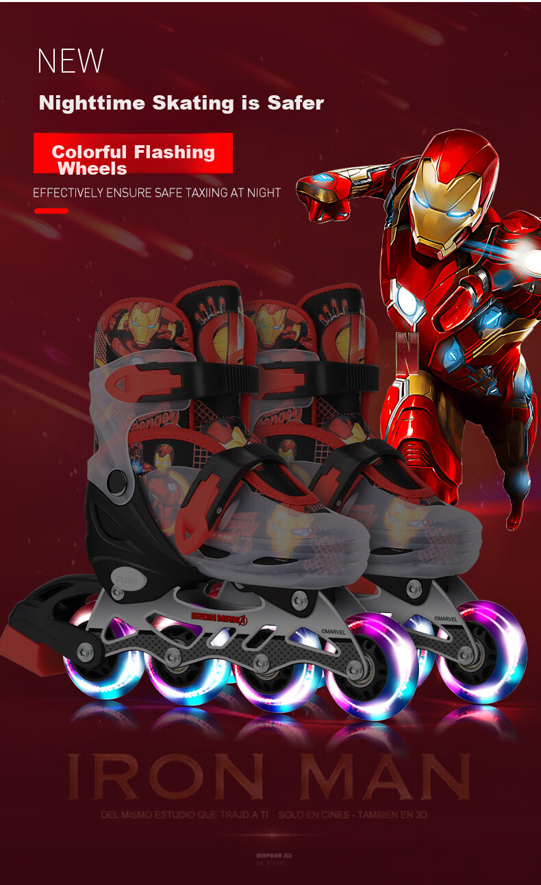 Disney Roller Skates for Children, Light-Up Beginner Set, Inline Skates for Girls And Boys, Inline Roller Shoes, Spider-Man Desig 5