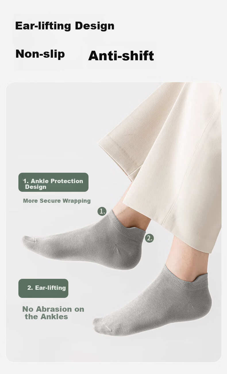 Miiow Disposable Men's Short Socks 6 Pairs Breathable Sweat-Absorbent No-Wash Daily Use for Military Training Travel Business Sports Colorful 7