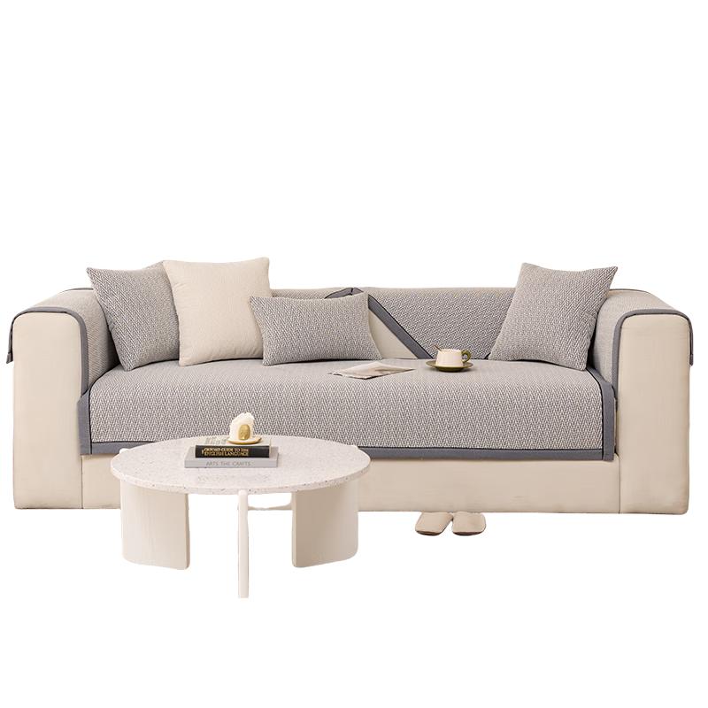 Wuyinliangpin Sofa Cover, High-Quality All-Season Non-Slip Throw Pillow, 90*240 Cm, Bose-Gray