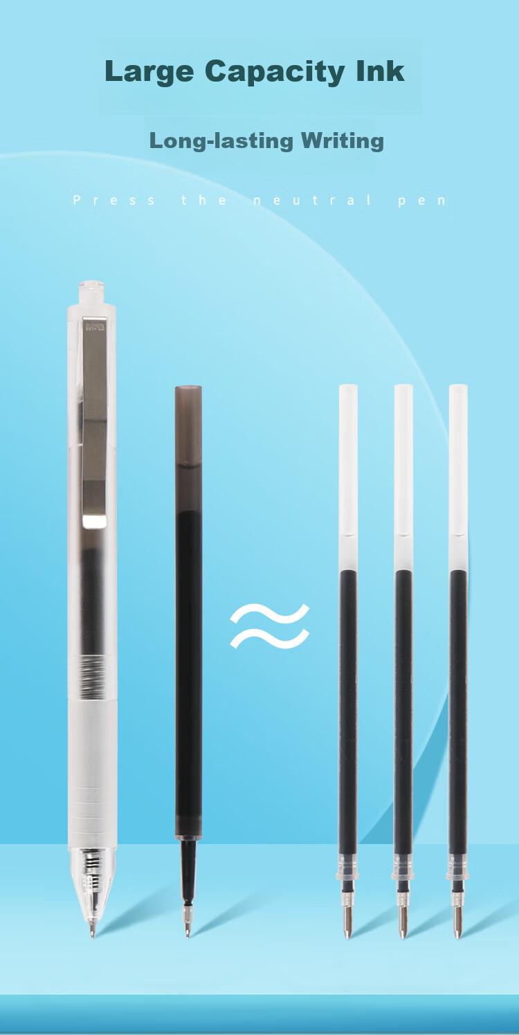 M&G Original Series ST Retractable Signature Pen, Smooth Gel Ink Pen, Neutral Pen, Black Retractable Style, 0.5mm AGP81405A, Pack of 6 5