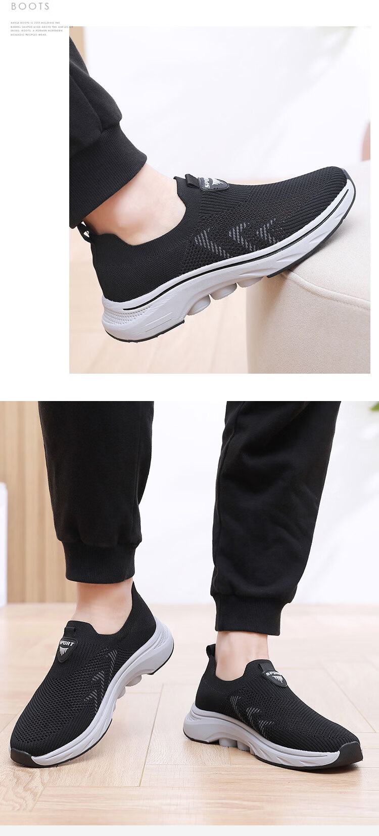 Anglerfish Old Beijing Cloth Shoes Women's Summer Breathable Mesh Slip-On Walking Shoes A6008 Gray Size 38 21