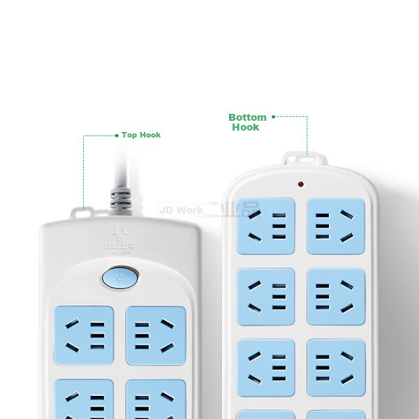 BULL Power Strip Socket Extension Cord (Overcurrent Protection), 10A, 8 Outlets with Master Switch, 250V, 3 Meters, GN-604