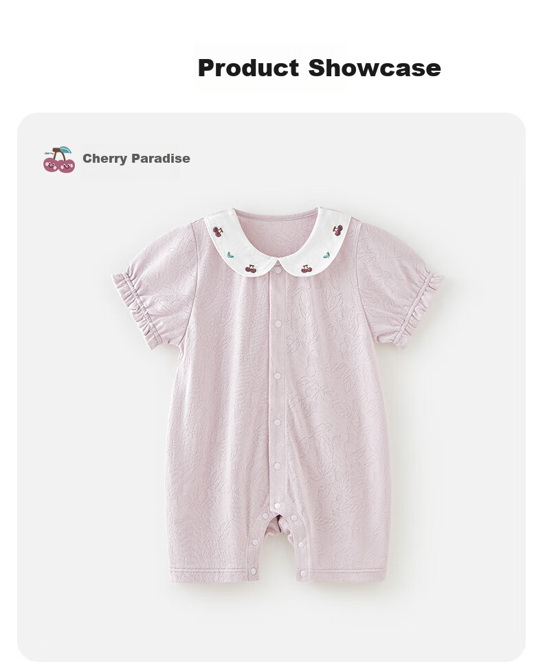 Wismorni Ice Silk Cotton Bamboo Fiber Baby Romper, Thin Breathable Infant Clothing, Short-Sleeve Summer Outfit 6