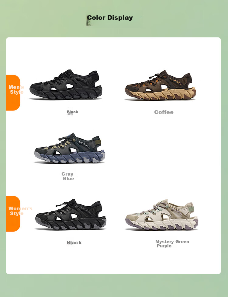 Merrell Outdoor Stream Trekking Sandals MAIPOSIEVE Lightweight Breathable Non-Slip Outdoor Camping Casual Sandals J031 Gray Blue 42 16