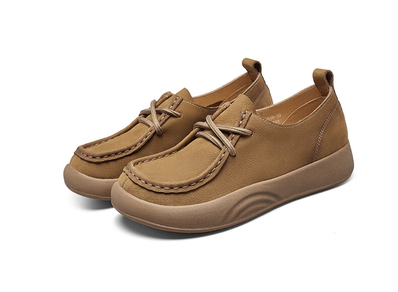 Yierkang Women's Flat Shoes, Middle-Aged And Elderly Loafers, Soft-Soled Low-Heel Slip-Ons, 29381W, Dark Brown, Size 35 7