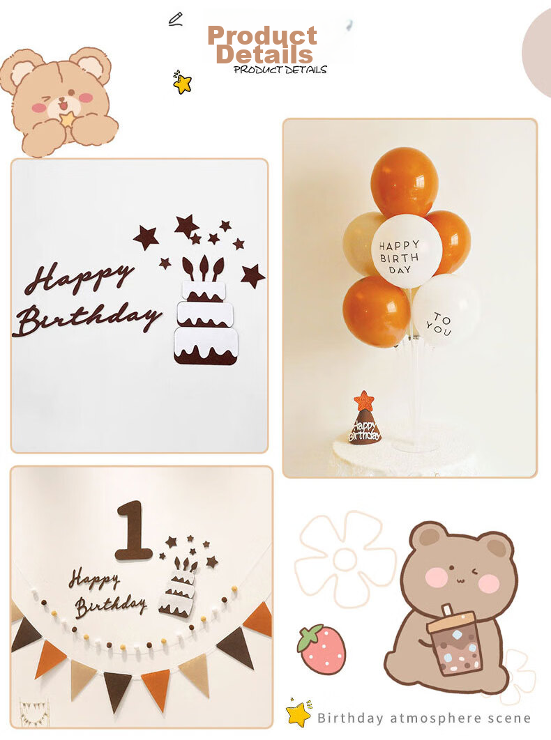 MODUO Korean Instagram-Famous Birthday Hat, First Birthday Scene Decoration, Forest-Themed Photo Accessory 3