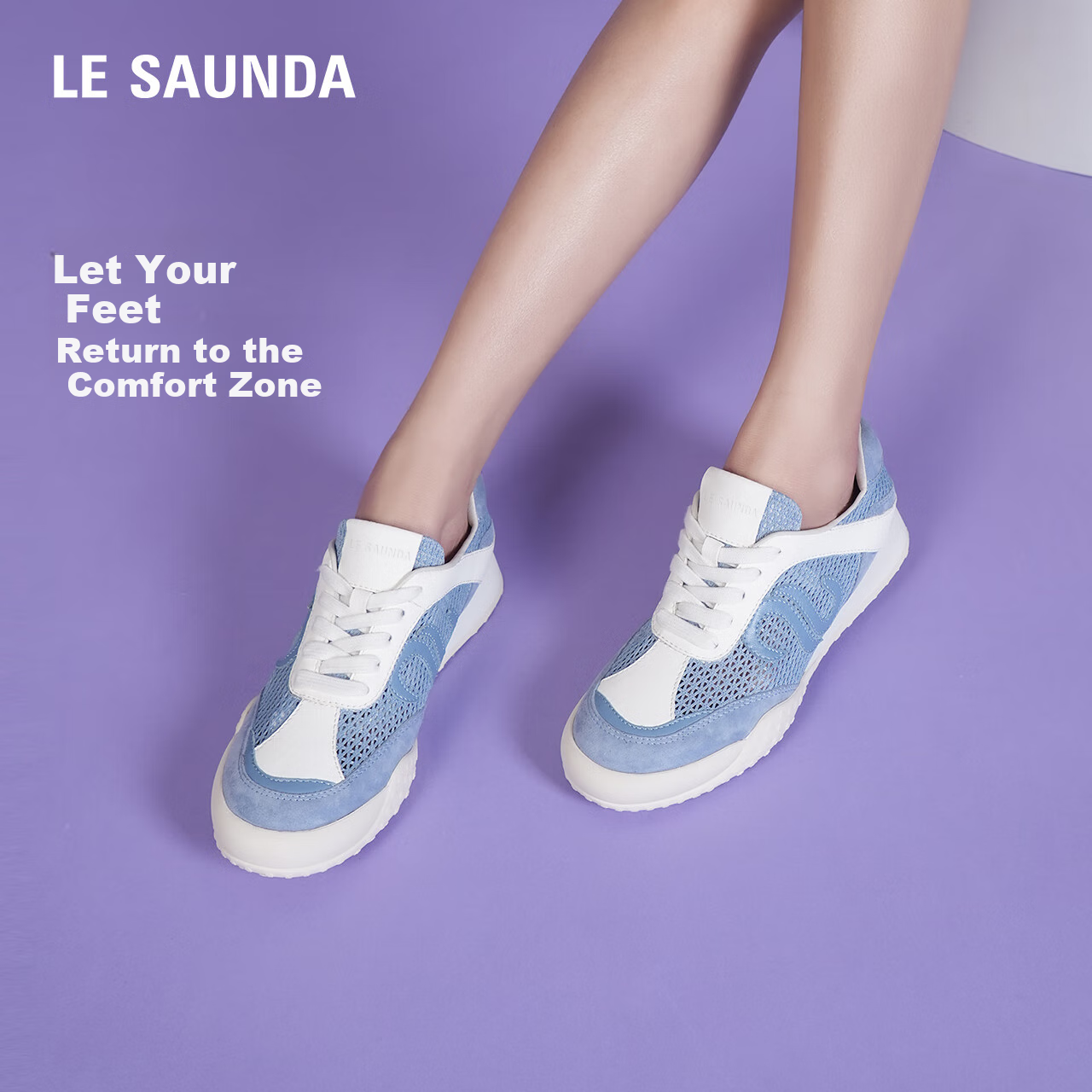 Le Saunda 2026 New Model [Kekemashi] Casual Forrest Gump Training Shoes, Women's Shoes 22902, Lake Blue BUF, Size 38