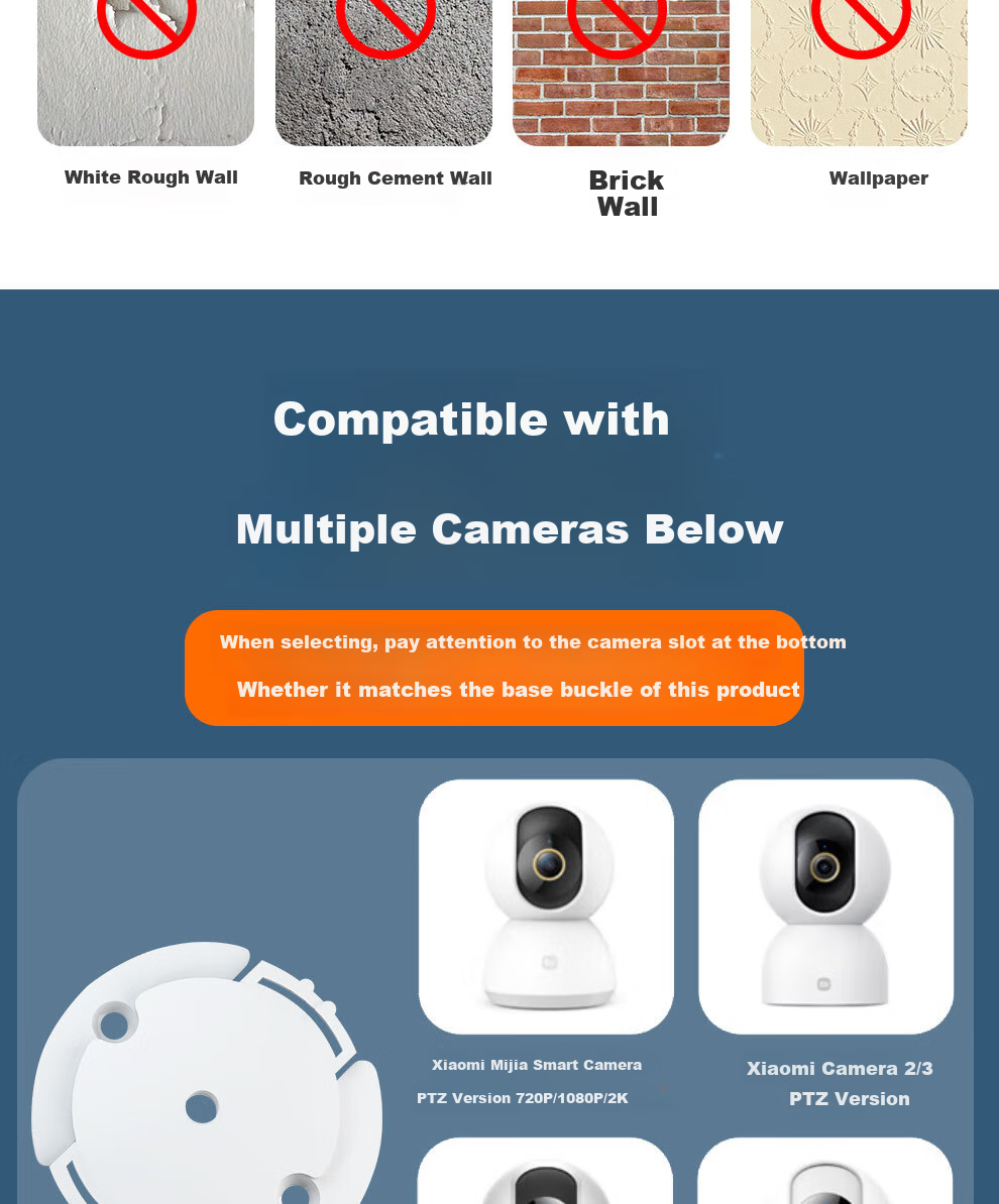 COMPCCTV Desktop Surveillance Camera Floor Stand, Extendable, No Drilling Required, Suitable for Indoor Use, Compatible with Xiaomi C700/C500/2K Version 3 Pro PTZ Small Camera SMT-ZM/xm 6
