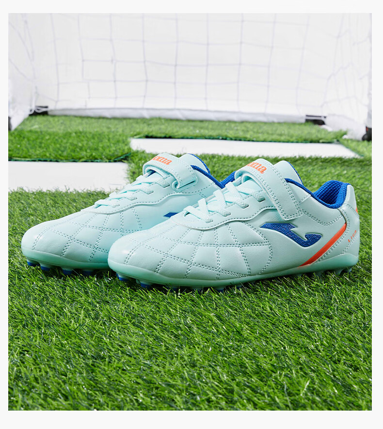 JOMA 2025 New Magic Tape Children's Soccer Shoes MG Short Studs Youth Primary School Competition Training Shoes Red Gold 32 4