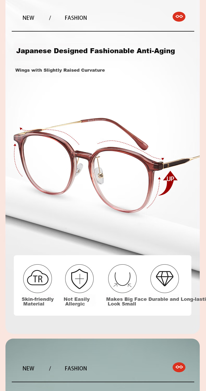 Jingpintang Japanese Imported Reading Glasses for Women, Genuine High-Definition Anti-Blue Light Glasses for Mom to Read Books And Use Phone, 150 Degree Reading Glasses 6