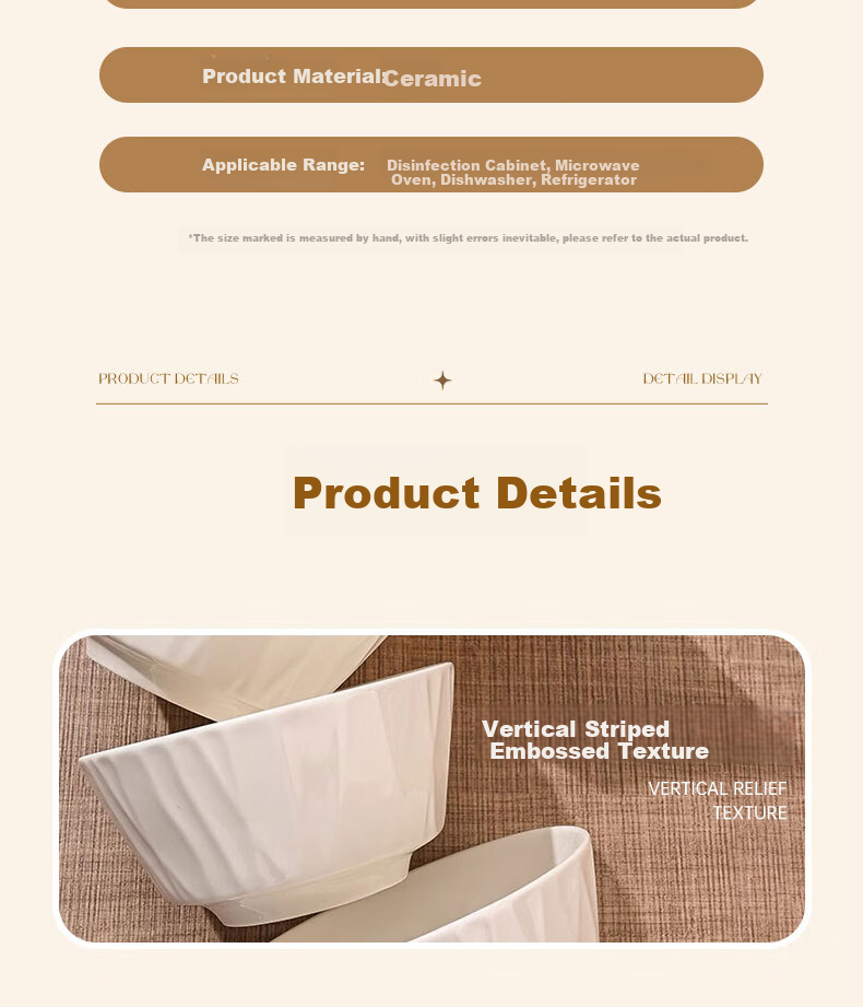 JIWUSENLIN Ceramic Bowl And Plate Set for Home Use, Pure White Simple Design Rice Bowl Soup Bowl Noodle Bowl, 4.5 Inches, Set of 6 5