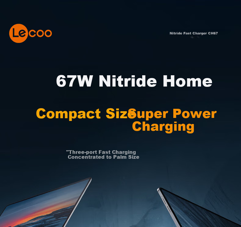 Lenovo Lai Ku 67W GaN Charger Set with Type-C Multi-Port PD Fast Charging Head Compatible with Laptops, IPhone 17, Huawei, Xiaomi 1