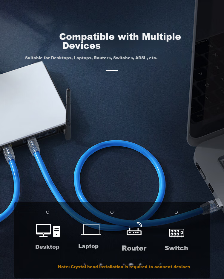 CHOOSEAL (CHOSEAL) Cat8 10G Double-Shielded Engineering-Grade E-Sports Level 0.64mm CAT8 High-Speed Network Cable, 40G Pure Copper Core POE Power Supply Home Security Box Cable, 25 Meters, QS2680B 10