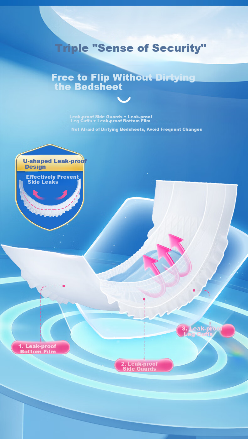 Elderjoy Value Pack Straight Adult Diapers, M Size, 20 Pieces, 48*22cm, Incontinence Pads, Adult Diapers for Elderly Men And Wome 3