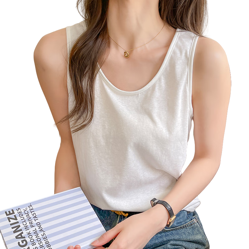 LangSha Loose Fit Women's Vest 2025 New Slimming Outerwear Base Layer Sleeveless Lazy Style T-Shirt Top