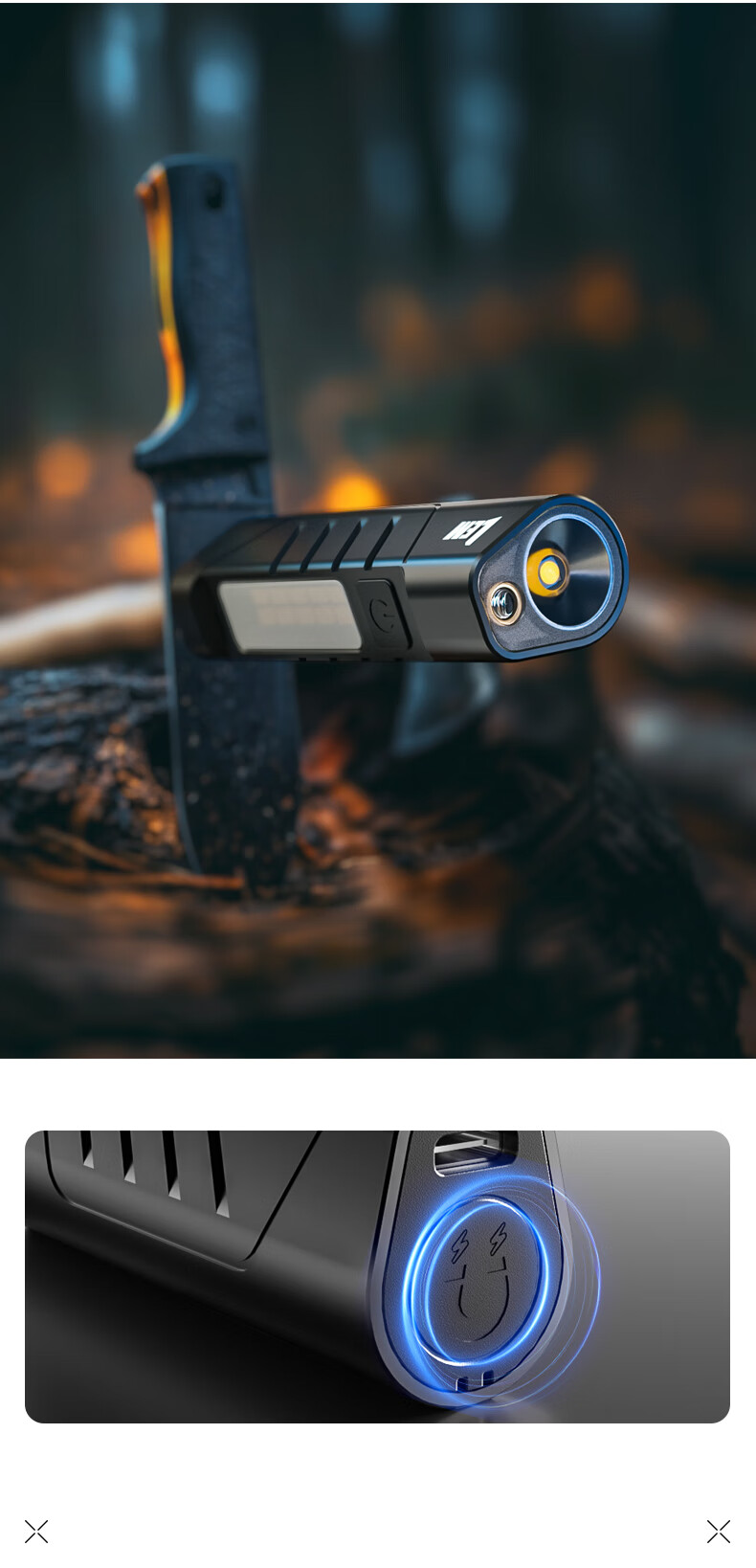 LEM Flashlight Strong Light Rechargeable Small Portable Mini Student Home Outdoor Patrol Durable Magnetic Laser Work Light 10
