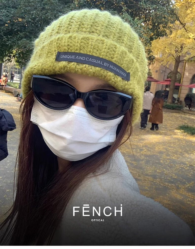FENCHI Jennie Style Sunglasses for Women, Retro Hot Girl Cat Eye Small Frame GM Glasses Polarized UV Protection Sunglasses for Small Faces 8