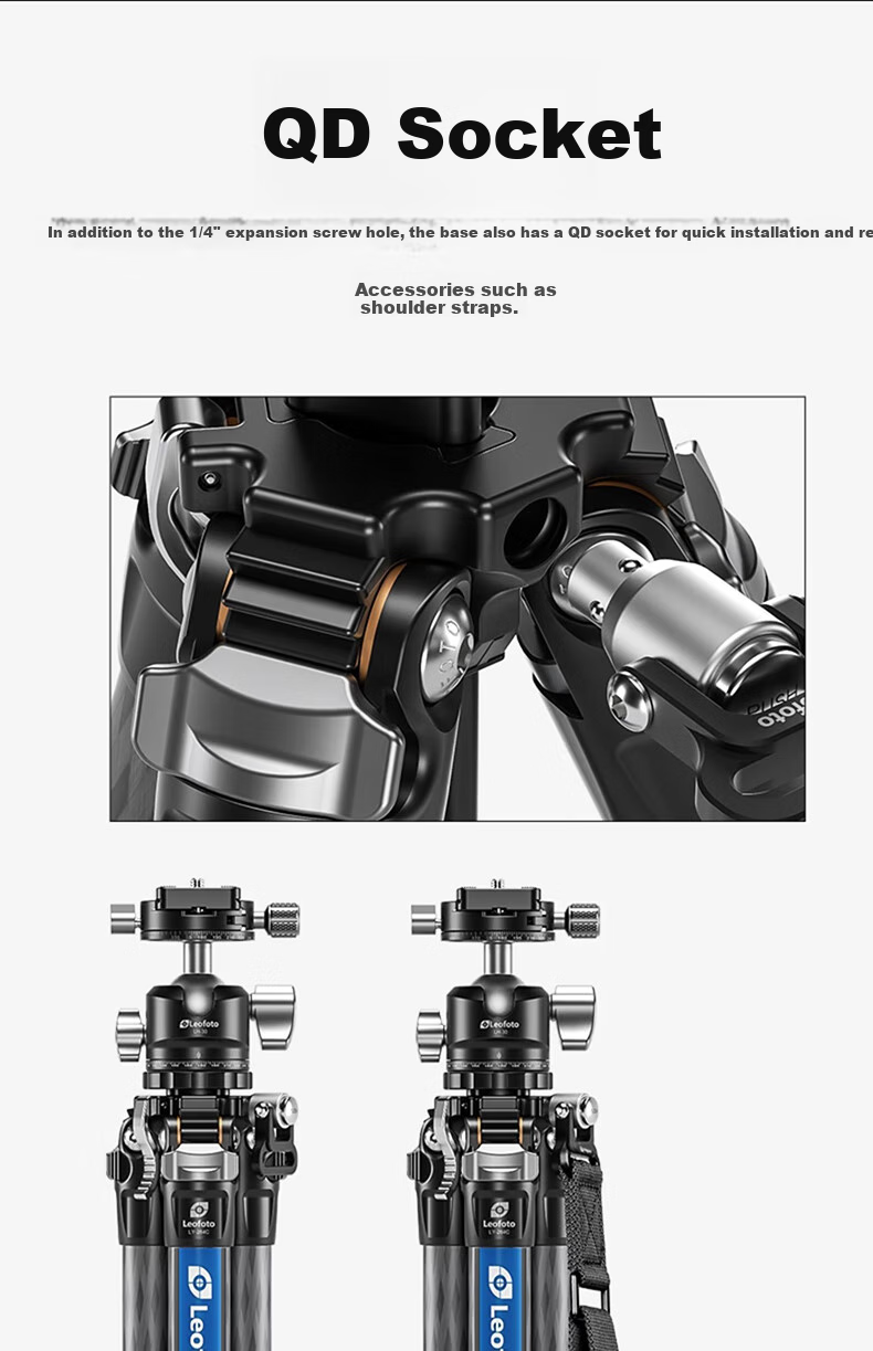 Leofoto Tripod, Hydrogen Series Professional Portable Carbon Fiber DSLR Camera Photography And Videography Tripod with Center Column, Compact Tripod LY-284C (Single Tripod) 19