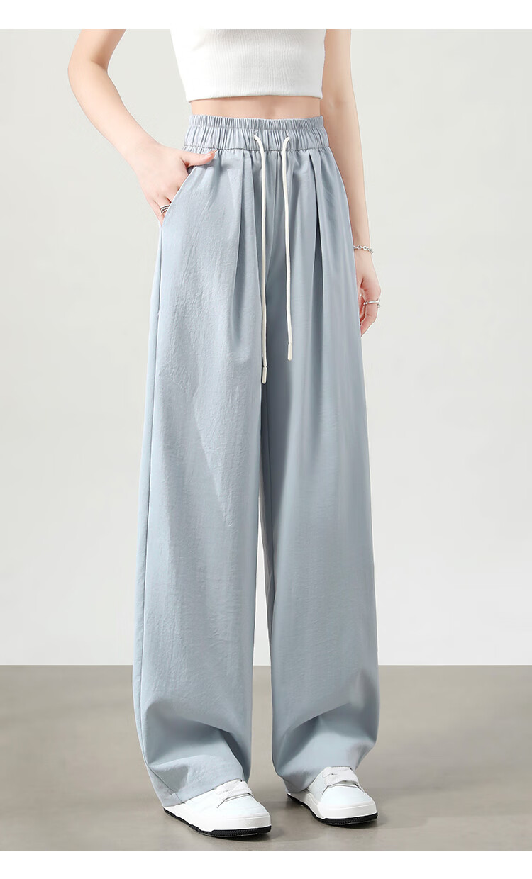 XUEXIMAN Cool Wide-Leg Pants for Women, Summer Lightweight 2026 New High-Waist Draping Loose Quick-Dry Lazy-Feel Mafu Yamamoto Pants 20