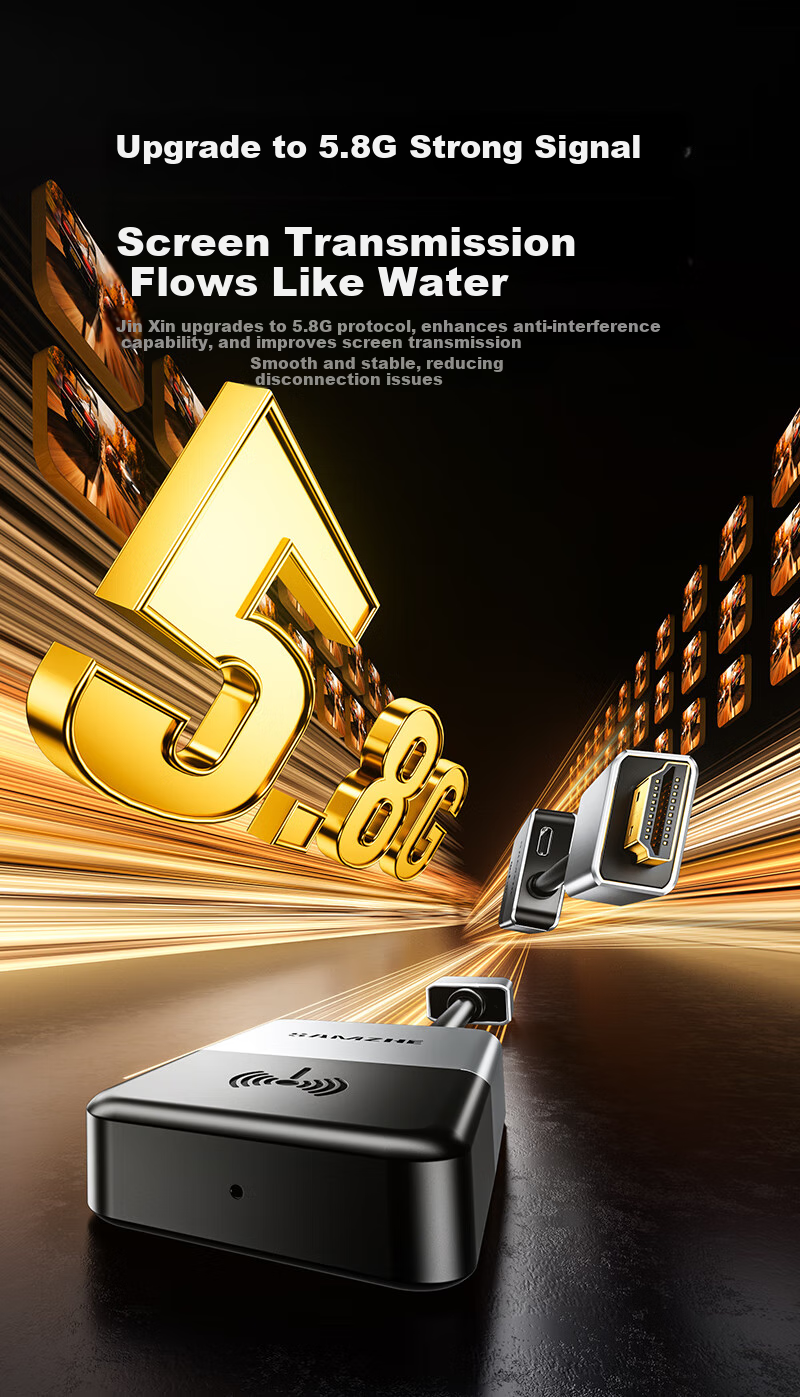 SAMZHE HDMI Wireless Screen Mirroring Device, High-Definition Conference Sharing Device, Compatible with Laptops And Desktop Computers, for Connecting to TVs, Monitors, And Projectors, Point-To 50-Meter Transmission Device WP402 5