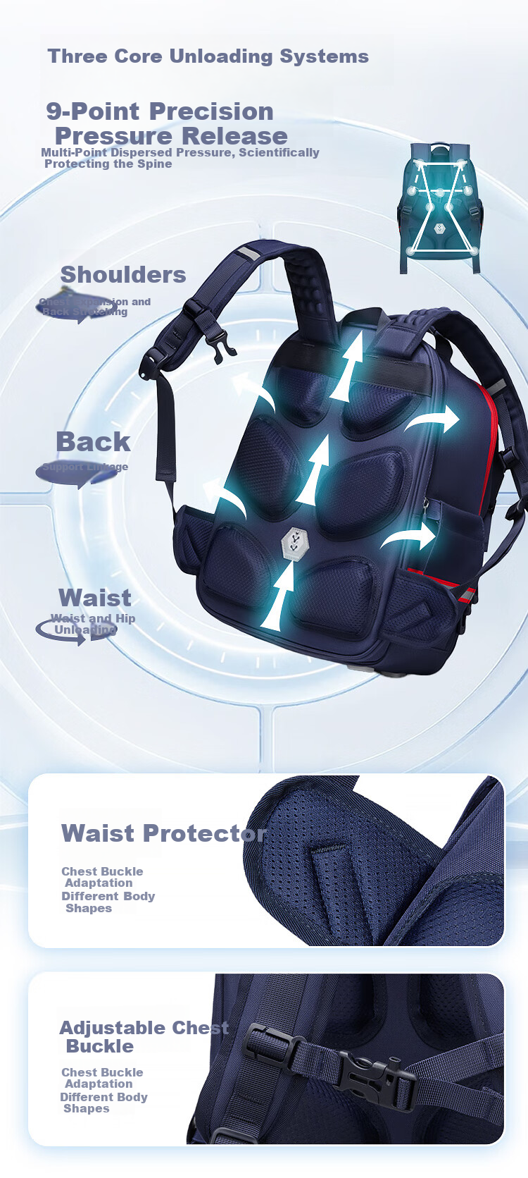 GOLF Elementary School Backpack for Grades 1-3 Boys And Girls, Spine Protection Children's Backpack, Lightweight Large Capacity Shoulder Bag, Stylish Desig 5