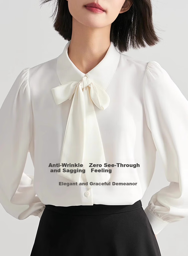 Bodexiaojie Blue Short-Sleeve Shirt for Women, Urban Daily Commute Outfit, Petite Chiffon Blouse, Interview Professional Shirt, Size M 16