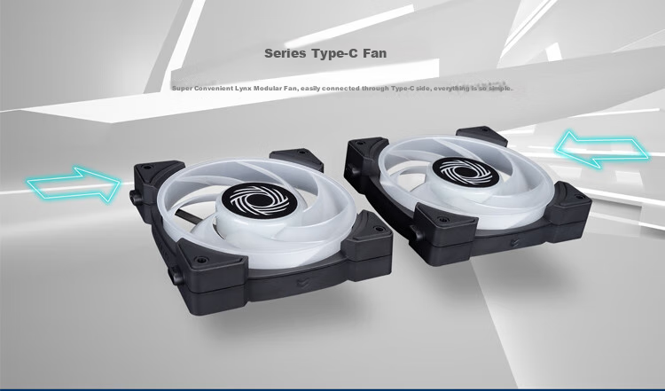 IN WIN Lynx Fan LN120 Case Fan Black, Three-Pack, Wireless Type-C Modular Linkage, High-Performance Cooling (Connects to Motherboard PWM + ARGB) 4